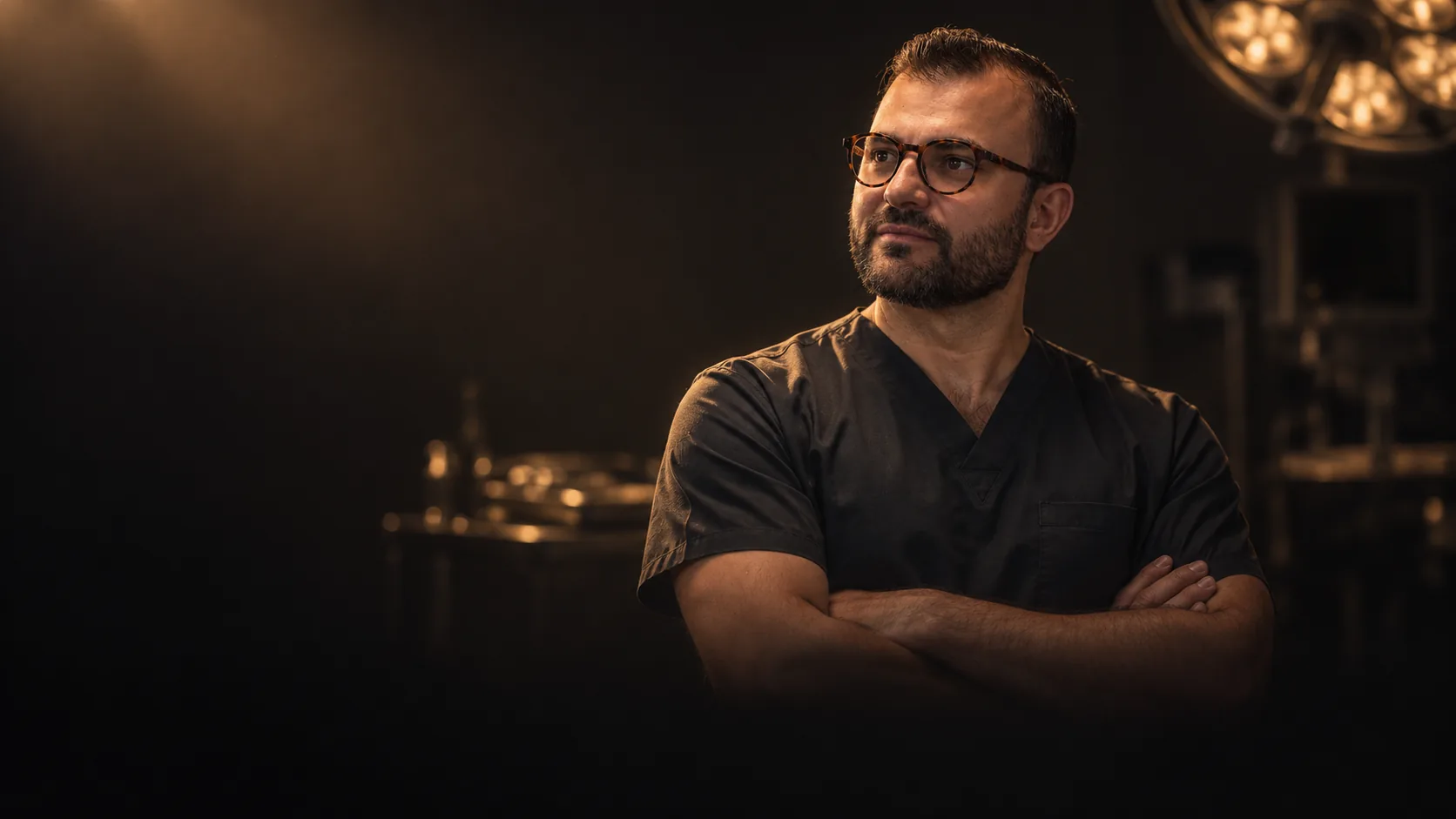 Dr. Matheus Calderan em um ambiente de cirurgia
